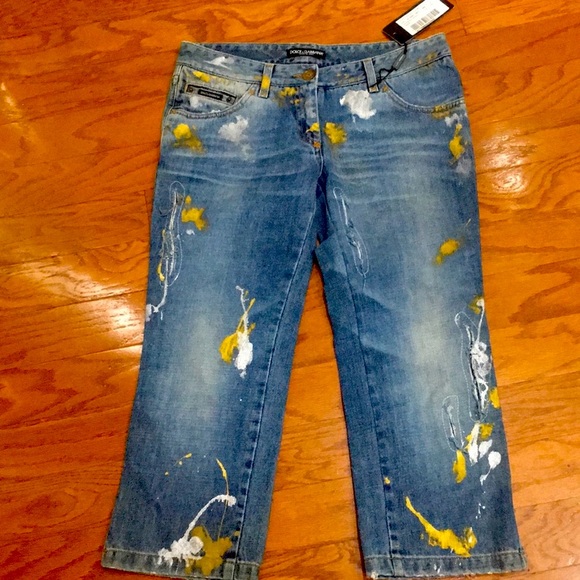 Dolce & Gabbana Denim - Splatter paint dolce gabbana cropped jeans